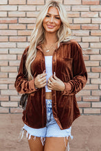 Load image into Gallery viewer, Chestnut Chest Pocket Velvet Shirt
