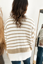 Load image into Gallery viewer, Smoke Gray Gingham Striped Knitted Open Front Cardigan
