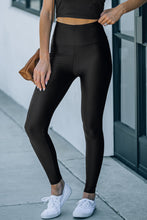 Load image into Gallery viewer, Black High Rise Tight Leggings with Waist Cincher
