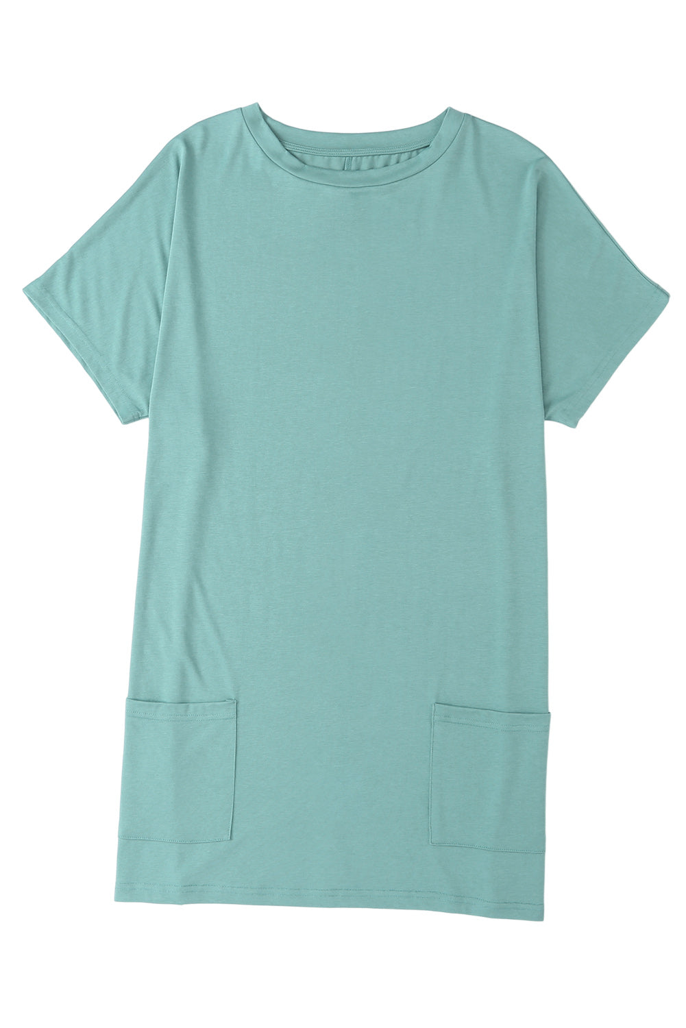 Gray Side Pockets Short Sleeve Tunic Top