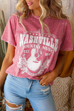 Load image into Gallery viewer, Gray Nashville Music City Graphic Mineral Washed Tee
