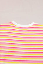 Load image into Gallery viewer, Pink Stripe Crew Neck T Shirt Dress
