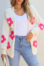 Load image into Gallery viewer, Rose Red Flower Pattern Open Front Cardigan
