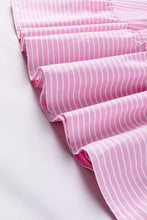 Load image into Gallery viewer, Pink Stripe Pinstriped Ruffled Hem Sleeveless Mini Flared Dress
