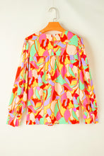 Load image into Gallery viewer, Yellow Abstract Print Puff Sleeve Blouse
