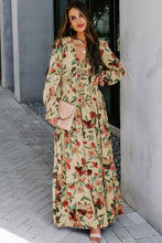 Load image into Gallery viewer, Multicolor Wild Lotus Ruffle Tiered Maxi Dress
