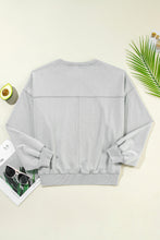 Load image into Gallery viewer, Gray Exposed Seam Batwing Sleeve Drop Shoulder Sweatshirt
