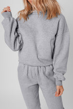 Load image into Gallery viewer, Gray Solid Exposed Seams Hoodie and Joggers Activewear Set
