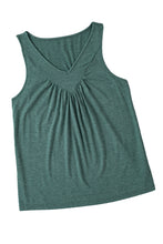 Load image into Gallery viewer, Mist Green V Neck Ruched Tank Top
