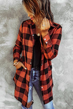 Load image into Gallery viewer, Green Turn-down Collar Plaid Shirt Coat
