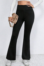 Load image into Gallery viewer, Black Thermal Lined Split Flare Leg Pants
