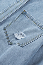 Load image into Gallery viewer, Fade Blue Ripped Denim Jacket
