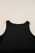 Load image into Gallery viewer, Black Ricrac Trim Tank Top Elastic Waist Shorts Set

