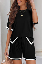 Load image into Gallery viewer, Apricot Contrast Trim Tee and Shorts Set
