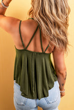 Load image into Gallery viewer, Jungle Green Exposed Seam Detail Double Straps Tank Top
