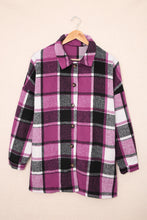 Load image into Gallery viewer, Red Plaid Print Buttoned Shirt Jacket
