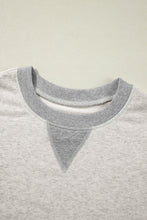 Load image into Gallery viewer, Light Grey Color Block Thumbhole Sleeve Drop Shoulder Sweatshirt
