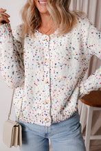 Load image into Gallery viewer, White Multicolor Confetti Sweater Cardigan
