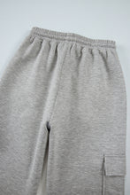 Load image into Gallery viewer, Light Grey Multi Pockets Lace-up High Waist Wide Leg Workout Pants
