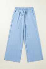 Load image into Gallery viewer, Myosotis Drawstring High Waist Wide Leg Denim Pants
