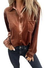 Load image into Gallery viewer, Chestnut Chest Pocket Velvet Shirt
