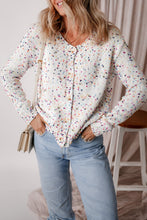 Load image into Gallery viewer, White Multicolor Confetti Sweater Cardigan
