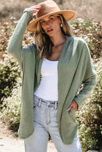 Load image into Gallery viewer, Laurel Green Waffle Knit Open Front Cardigan
