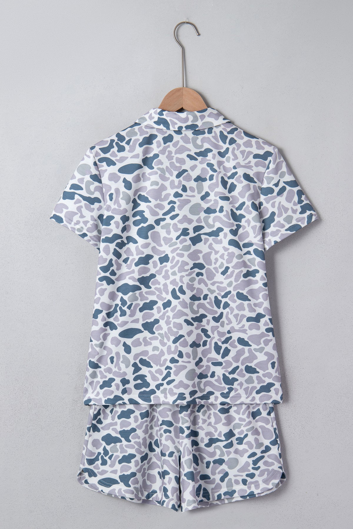Multicolour Abstract Patterned Polo Collar T Shirt and Shorts Set