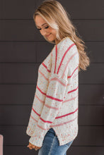 Load image into Gallery viewer, Pink Striped Confetti Knit Sweater
