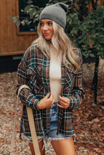 Load image into Gallery viewer, Brown Plaid Print Chest Pockets Buttoned Shirt Jacket
