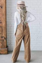 Load image into Gallery viewer, Black Solid Pocketed Loose Fit Corduroy Overall
