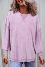 Load image into Gallery viewer, Orchid Petal Mineral Wash Drop Shoulder Pullover Sweatshirt
