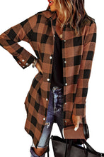 Load image into Gallery viewer, Green Turn-down Collar Plaid Shirt Coat
