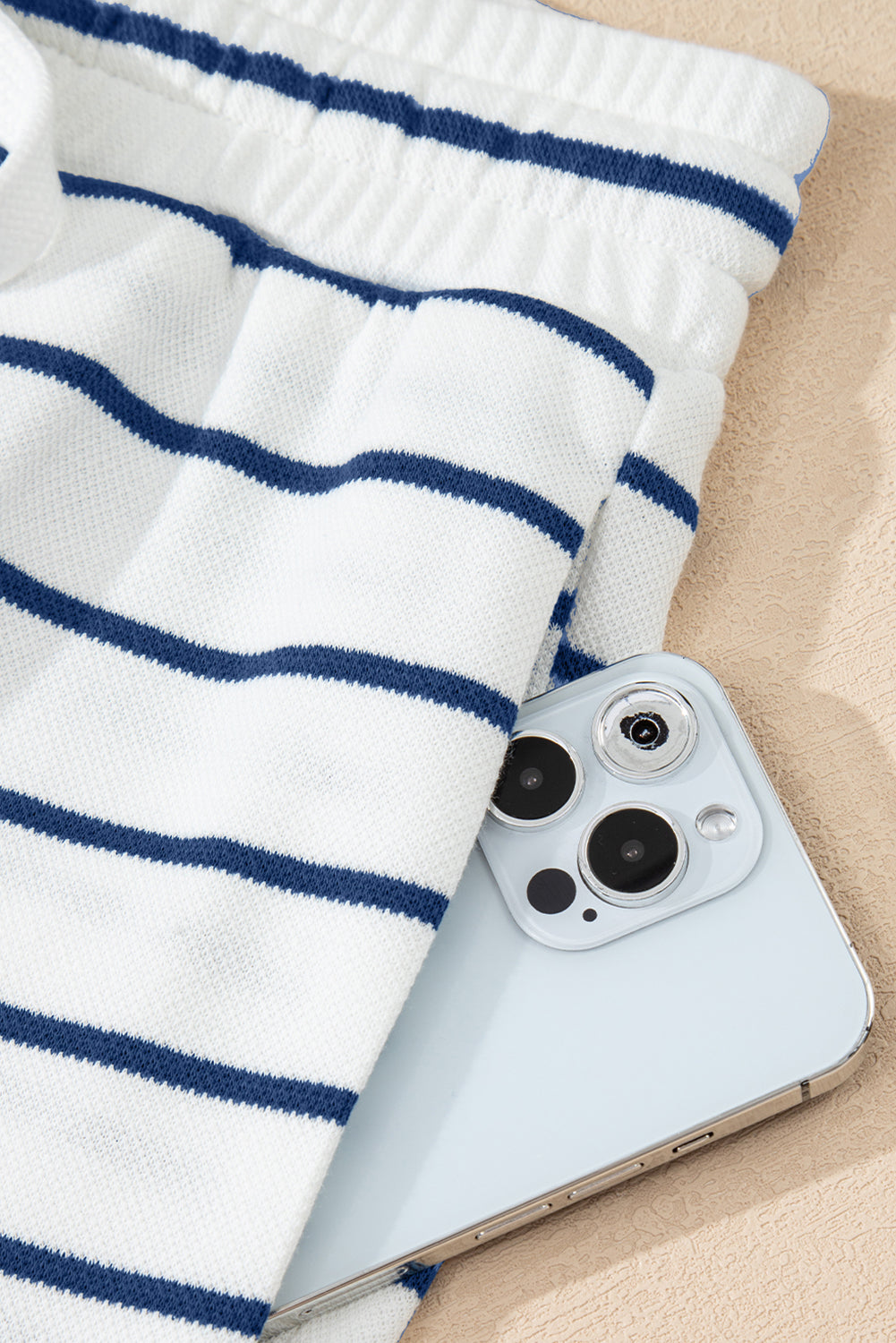 Sail Blue Casual Wide Leg 2pcs Pants Set