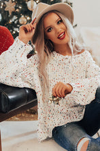 Load image into Gallery viewer, White Colorful Confetti Distressed Knit Sweater
