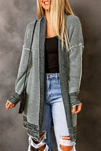 Load image into Gallery viewer, Yellow Plaid Knitted Long Open Front Cardigan
