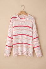 Load image into Gallery viewer, Pink Striped Confetti Knit Sweater
