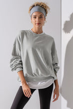 Load image into Gallery viewer, Gray Exposed Seam Batwing Sleeve Drop Shoulder Sweatshirt
