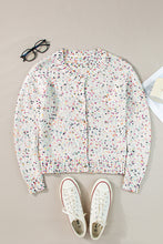 Load image into Gallery viewer, White Multicolor Confetti Sweater Cardigan
