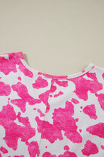 Load image into Gallery viewer, Rose Animal Print Long Sleeve V Neck Plus Size Top
