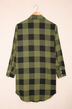 Load image into Gallery viewer, Green Turn-down Collar Plaid Shirt Coat
