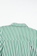 Load image into Gallery viewer, Green Stripe Dolman Sleeve Oversize Shirt
