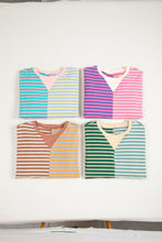 Load image into Gallery viewer, Casual Stripe Colorblock Drop Shoulder Oversize Sweatshirt
