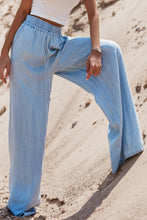 Load image into Gallery viewer, Myosotis Drawstring High Waist Wide Leg Denim Pants
