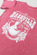 Load image into Gallery viewer, Gray Nashville Music City Graphic Mineral Washed Tee
