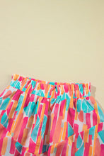 Load image into Gallery viewer, Rose Abstract Print A-line Ruffled Hem Shorts
