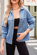 Load image into Gallery viewer, Wild Wind Washed Oversize Pocketed Denim Jacket
