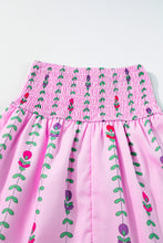 Load image into Gallery viewer, Pink Printed Smocked Tiered Maxi Skirt
