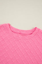 Load image into Gallery viewer, Sachet Pink Checkered Textured Tee and Drawstring Shorts
