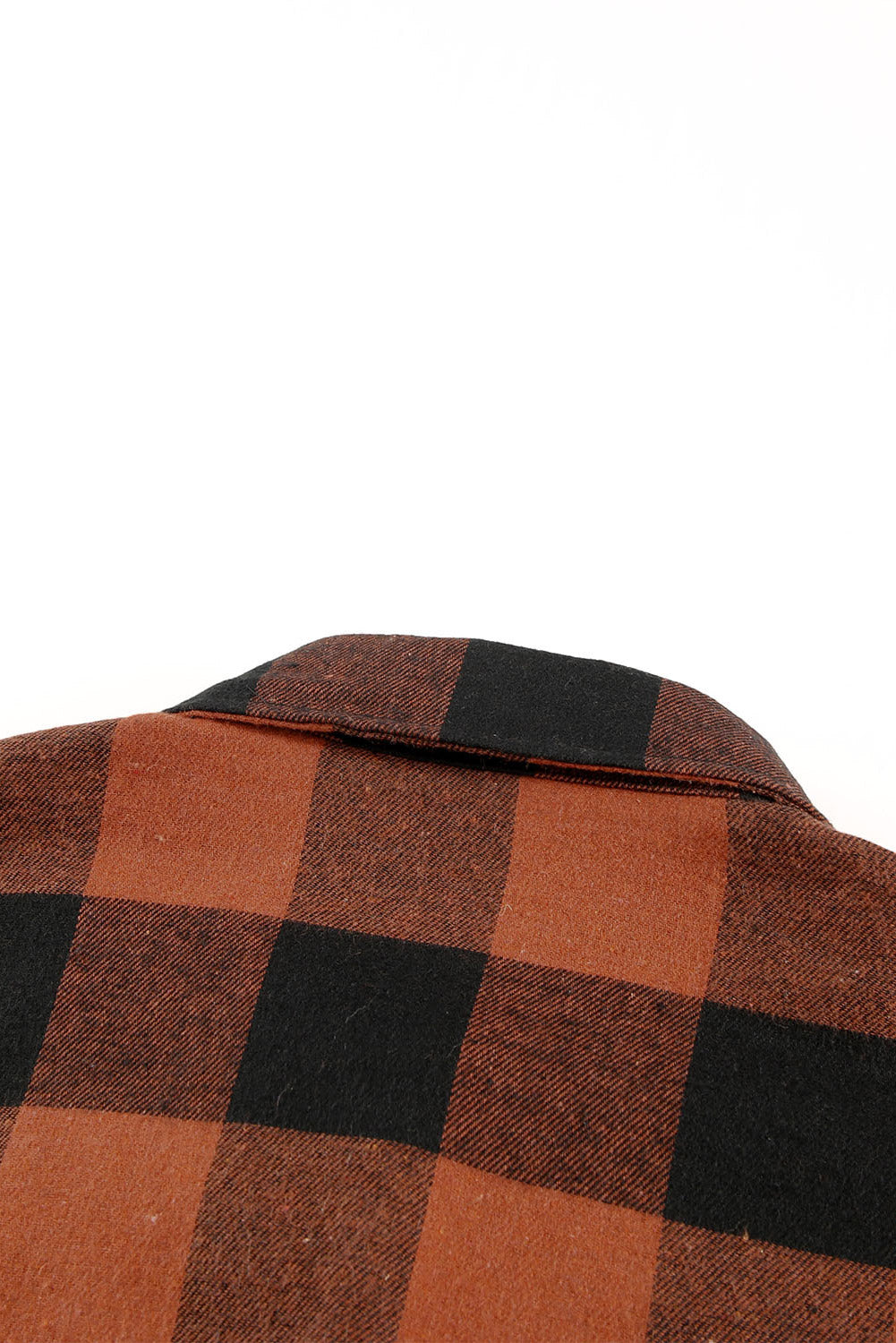 Green Turn-down Collar Plaid Shirt Coat